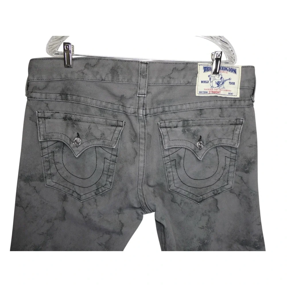 True Religion Men’s Slim Straight Jeans in Washed Gray